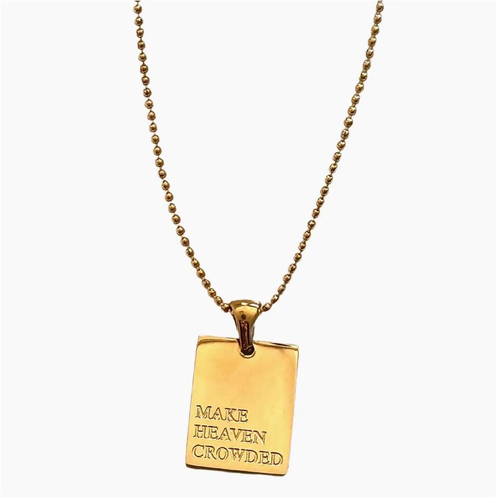 NEW MILA & STEVIE women's make heaven crowded empowerment necklace in gold